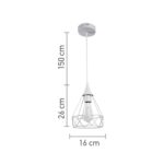 InLight Κρεμαστό φωτιστικό από λευκό μέταλλο 1XE27 D:16cm (4024-WH)