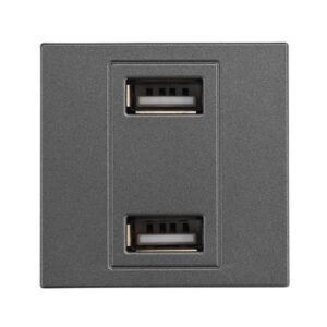 ΠΡΙΖΑ 2 Χ USB MODULES ΓΡΑΦΙΤΗΣ EUROLAMP – 152-20458