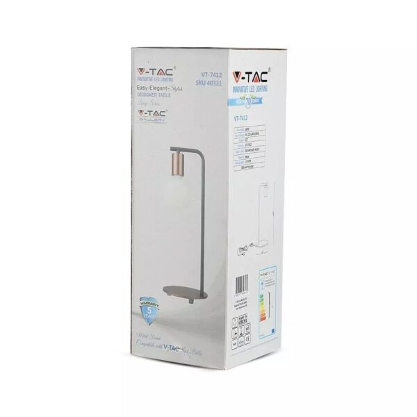 Φωτιστικό Γραφείου 1xE27 V-TAC Μεταλλικό Κόκκινο Μπρονζέ με Διακόπτη – 40331