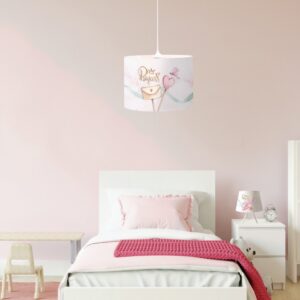 Κρεμαστό παιδικό φωτιστικό  princess από καπέλο και λευκή ανάρτηση D:35cm  4037