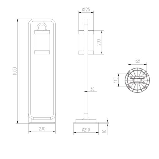 Κολωνάκι Trio Lighting   E27 Σκουριά Αλουμίνιο   IP44 404160124