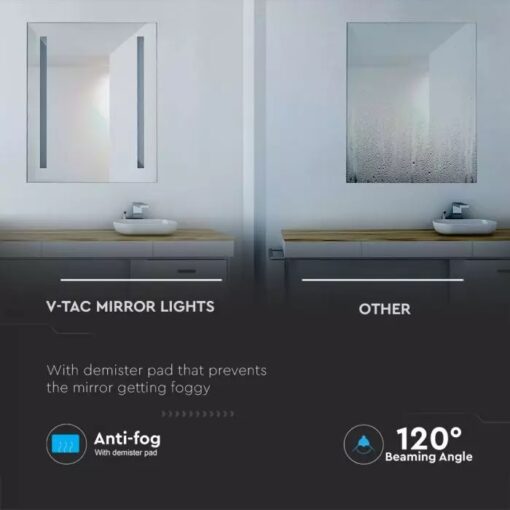 Καθρέφτης LED Αντιθαμφωτικός 17W σε Ψυχρό Λευκό 6400K V-TAC – 40441