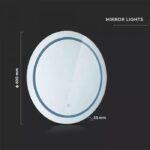 Καθρέφτης LED Αντιθαμβωτικός Στρογγυλός Φ60 3 σε 1 CCT με Διακόπτη ΑφήςV-TAC  25W σε Ψυχρό Λευκό – 2140491