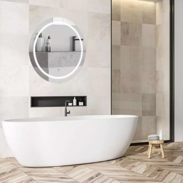 Καθρέφτης LED Αντιθαμβωτικός Στρογγυλός Φ60 3 σε 1 CCT με Διακόπτη ΑφήςV-TAC  25W σε Ψυχρό Λευκό – 2140491