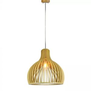 Κρεμαστό φωτιστικό οροφής ξύλινο V-TAC E27 D:450*450MM – 40551