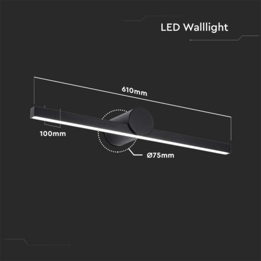 Φωτιστικό Καθρέφτη – Πίνακα Τοίχου  LED 10W V-TAC Μαύρο 1530lm Φυσικό 4000K IP65 – 405841