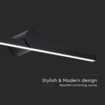 Φωτιστικό Καθρέφτη – Πίνακα Τοίχου  LED 10W V-TAC Μαύρο 1530lm Φυσικό 4000K IP65 – 405841