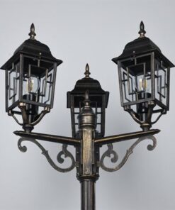 Κολώνα με 3 Φαναράκια σε Απόχρωση Αντικέ Σκουριά VOLTURNO 3xE27 IP44 Trio Lighting – 405960328