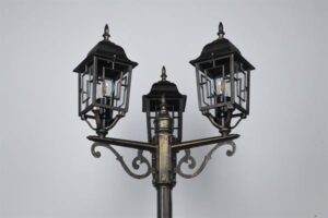 Κολώνα με 3 Φαναράκια σε Απόχρωση Αντικέ Σκουριά VOLTURNO 3xE27 IP44 Trio Lighting – 405960328