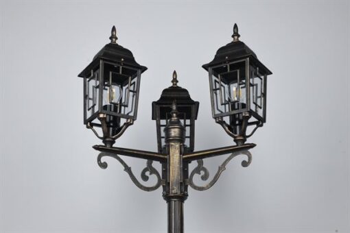 Κολώνα με 3 Φαναράκια σε Απόχρωση Αντικέ Σκουριά VOLTURNO 3xE27 IP44 Trio Lighting – 405960328