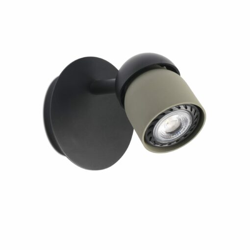 COCO WALL LAMP BLACK + OLIVE GREEN 1xGU10 FARO – 40662