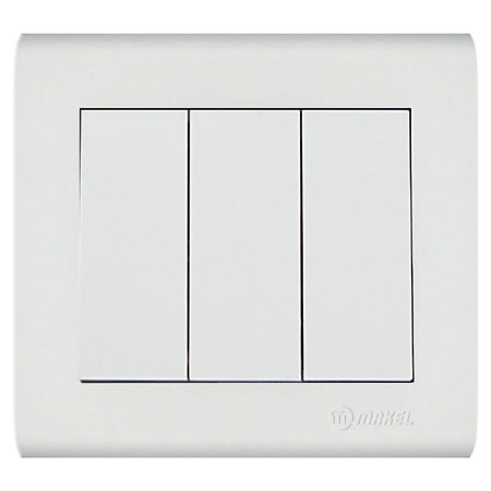 Διακόπτης τριπλός λευκός Makel Manolya – 41001091