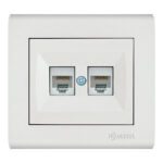 Πρίζα δικτύου RJ45 CAT6 διπλή λευκή Makel Manolya – 41001136