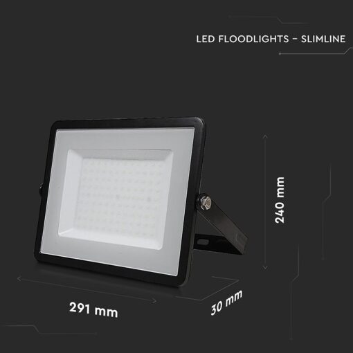 LED Προβολέας 100W V-TAC PRO Samsung Chip 100° 8200lm Μαύρος Αδιάβροχος IP65 Θερμό 3000K – 21412
