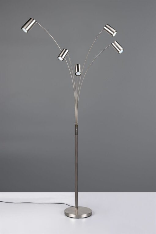Φωτιστικό Δαπέδου Νίκελ Ματ Μεταλλικό MARLEY 5xGU10 Trio Lighting – 412400507