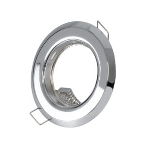 GloboStar® DELTA 77810 Χωνευτό Στρόγγυλο Σποτ Οροφής για Λάμπα MR16 με Βάση GU5.3 ή GU10 – IP20 – Μεταλλικό – Φ83 x Υ31mm – Χρώμιο Νίκελ – 5 Χρόνια Εγγύηση