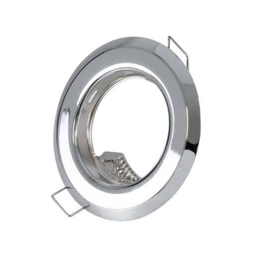 GloboStar® DELTA 77810 Χωνευτό Στρόγγυλο Σποτ Οροφής για Λάμπα MR16 με Βάση GU5.3 ή GU10 – IP20 – Μεταλλικό – Φ83 x Υ31mm – Χρώμιο Νίκελ – 5 Χρόνια Εγγύηση