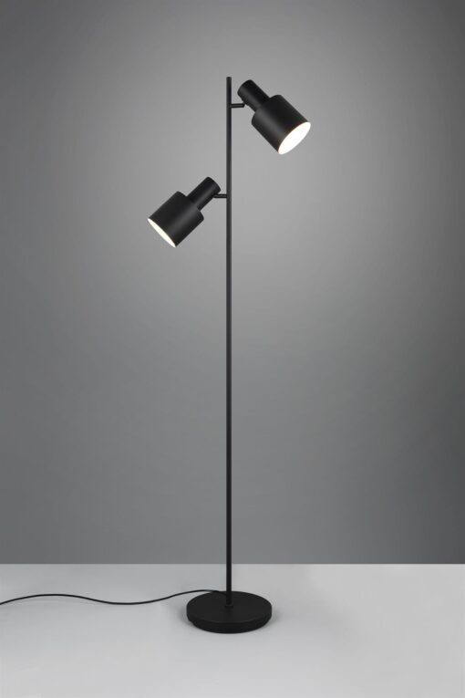 Φωτιστικό Δαπέδου Μαύρο Ματ με 2 Σποτ AGUDO 2x E27 Trio Lighting – 419400232