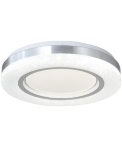 Πλαφονιέρα οροφής LED 72W 3CCT (by tuya) από λευκό και ασημί ακρυλικό D:50cm (42016-Α)