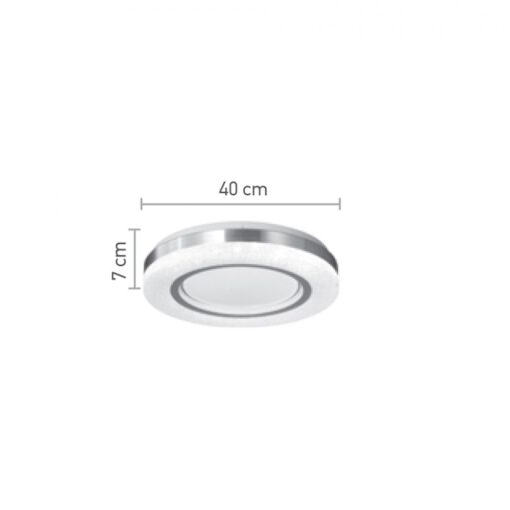 Πλαφονιέρα οροφής LED 54W 3CCT (by tuya) από λευκό και ασημί ακρυλικό D:40cm (42016-B)