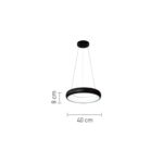 InLight Κρεμαστό φωτιστικό LED 54W 3CCT από μαύρο και λευκό ακρυλικό D:40cm (42023-B-Black)