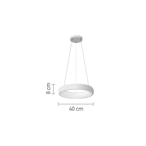 InLight Κρεμαστό φωτιστικό led 54W 3CCT από λευκό ακρυλικό D:40cm (42023-B-White)