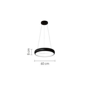 InLight Κρεμαστό φωτιστικό LED 110W 3CCT από μαύρο και λευκό ακρυλικό D:60cm (42023-Α-Black)