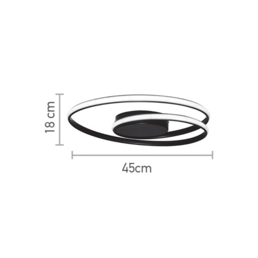 InLight Πλαφονιέρα οροφής LED 36W 3000K από αλουμίνιο σε χρώμιο απόχρωση D:45cm (42028-CH)