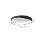 InLight Πλαφονιέρα οροφής LED 72W 3CCT (by tuya) από μαύρο μέταλλο και λευκό ακρυλικό D:45cm (42033-Black)