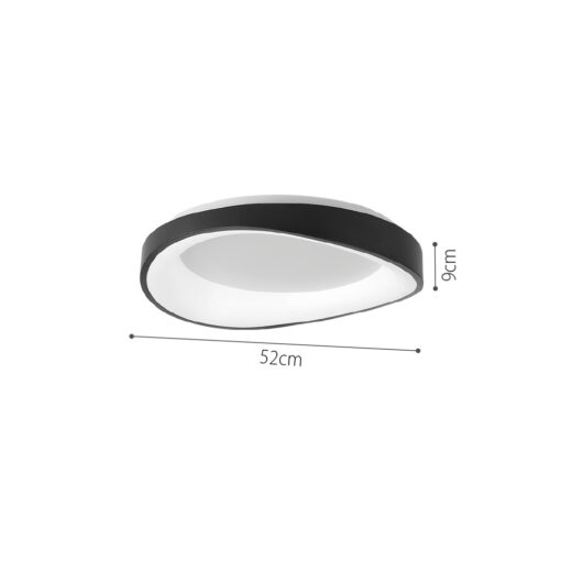 InLight Πλαφονιέρα οροφής LED 72W 3CCT (by tuya) από μαύρο μέταλλο και λευκό ακρυλικό D:45cm (42033-Black)