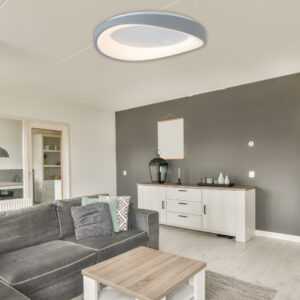 InLight Πλαφονιέρα οροφής LED 72W 3CCT (by tuya) από μαύρο μέταλλο και λευκό ακρυλικό D:45cm (42033-Black)