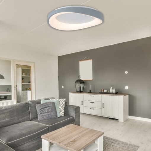 InLight Πλαφονιέρα οροφής LED 72W 3CCT (by tuya) από μαύρο μέταλλο και λευκό ακρυλικό D:45cm (42033-Black)