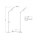 Φωτιστικό Δαπέδου Trio Lighting LED 6W  Νίκελ Ματ Μεταλλικό Dimmable 560lm 3000K  420490107