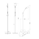 Φωτιστικό Δαπέδου Trio Lighting LED 12W  Νίκελ Ματ Μεταλλικό Dimmable 1100lm 3000K  420910107