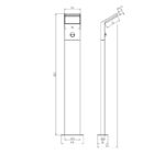 Κολωνάκι Trio Lighting LED 9W  Ανθρακί Αλουμίνιο 900lm 3000K IP54 421169142