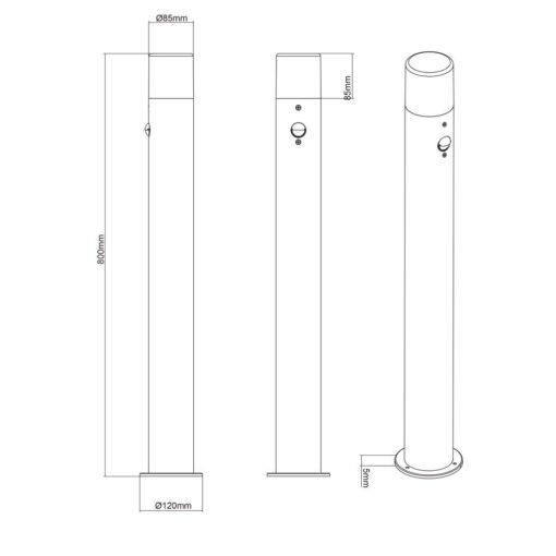 Κολωνάκι Trio Lighting   E27 Ανθρακί Αλουμίνιο   IP44 422260142