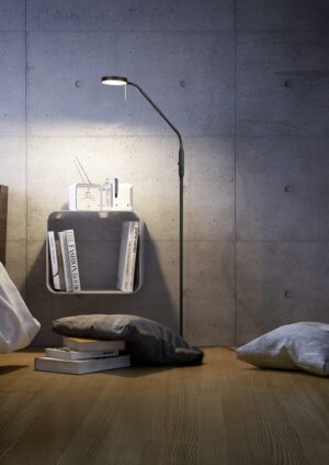 Φωτιστικό Δαπέδου Trio Lighting  LED 12W Μαύρο Ματ Μεταλλικό Dimmable 1400lm  2300+3000+4000K – 423310132