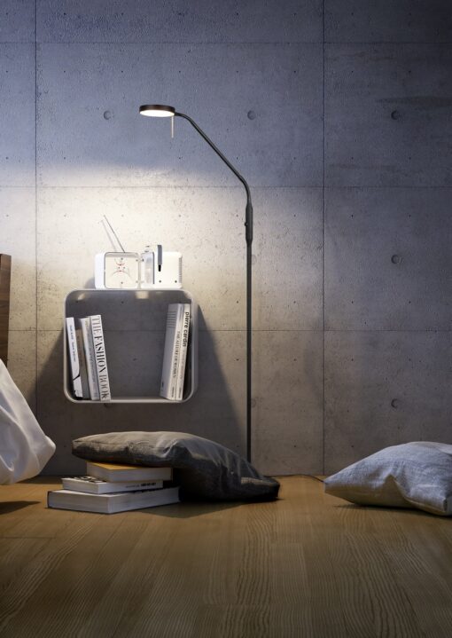 Φωτιστικό Δαπέδου Trio Lighting  LED 12W Μαύρο Ματ Μεταλλικό Dimmable 1400lm  2300+3000+4000K – 423310132