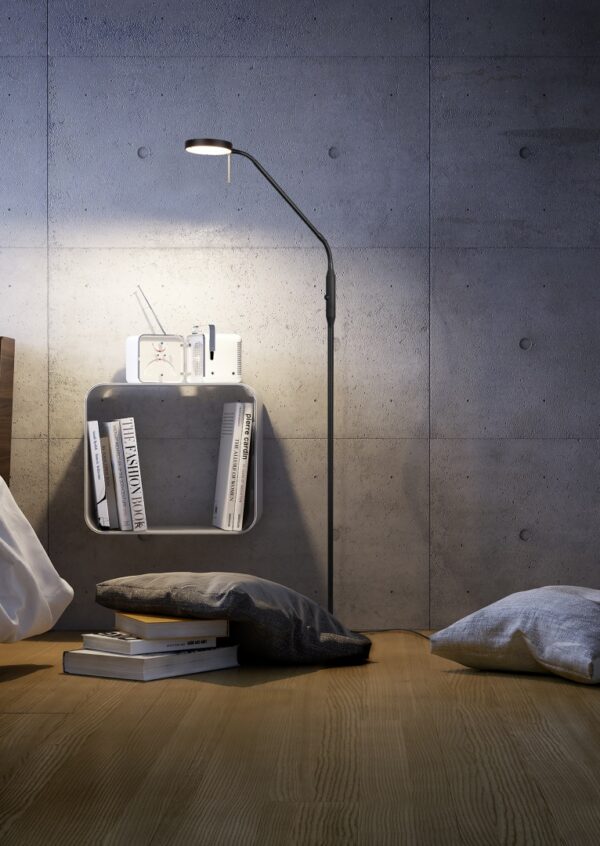 Φωτιστικό Δαπέδου Trio Lighting  LED 12W Μαύρο Ματ Μεταλλικό Dimmable 1400lm  2300+3000+4000K – 423310132