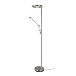 Φωτιστικό Δαπέδου Trio Lighting LED 32W  Νίκελ Ματ Μεταλλικό Dimmable 4000lm 2700 + 4000K  424210307