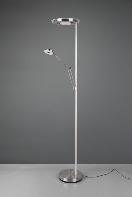 Φωτιστικό Δαπέδου Trio Lighting LED 32W  Νίκελ Ματ Μεταλλικό Dimmable 4000lm 2700 + 4000K  424210307