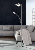 Φωτιστικό Δαπέδου Trio Lighting LED 32W  Νίκελ Ματ Μεταλλικό Dimmable 4000lm 2700 + 4000K  424210307