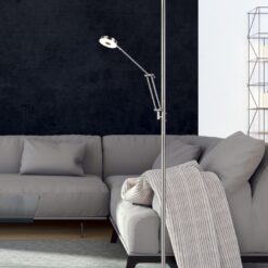 Φωτιστικό Δαπέδου Trio Lighting LED 32W  Νίκελ Ματ Μεταλλικό Dimmable 4000lm 2700 + 4000K  424210307