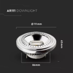 Λάμπα LED Spot G53 AR111 COB 15W 40° V-TAC Ψυχρό Λευκό 6400K – 214255