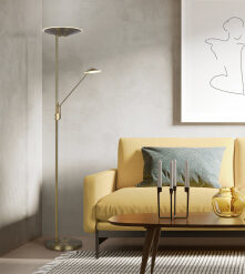 Φωτιστικό Δαπέδου Trio Lighting BRANTFORD  LED, 30W · 3500lm, 2700+3200+4000K Παλιός Ορείχαλκος Μεταλλικό, Λειτουργία μνήμης, Μεμονωμένη Λειτουργία, Dimmer αισθητήρα  – 425610204