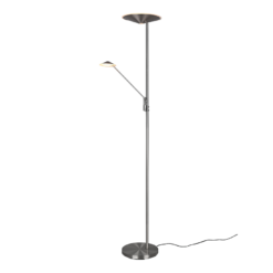 Φωτιστικό Δαπέδου Trio Lighting BRANTFORD LED, 30W · 3500lm, 2700+3200+4000K Νίκελ Ματ Μεταλλικό, Step Dimmable, Λειτουργία μνήμης, Ξεχωριστή χρήση – 425610207