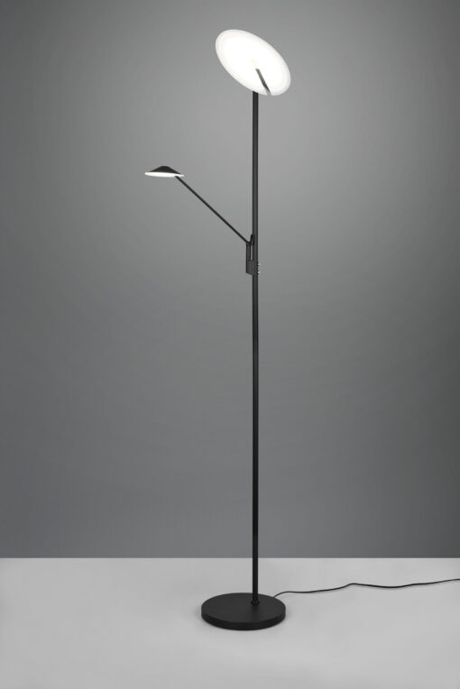 Φωτιστικό Δαπέδου Trio Lighting BRANTFORD  LED, 30W · 3500lm, 2700+3200+4000K Μαύρο Ματ Μεταλλικό, Λειτουργία μνήμης, Ξεχωριστή Λειτουργία, Step Dimmable – 425610232