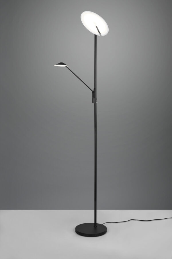 Φωτιστικό Δαπέδου Trio Lighting BRANTFORD  LED, 30W · 3500lm, 2700+3200+4000K Μαύρο Ματ Μεταλλικό, Λειτουργία μνήμης, Ξεχωριστή Λειτουργία, Step Dimmable – 425610232