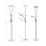 Φωτιστικό Δαπέδου Trio Lighting LED 20W  Νίκελ Ματ Μεταλλικό Dimmable 2000lm 3000K  426410207