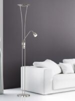Φωτιστικό Δαπέδου Trio Lighting LED 20W  Νίκελ Ματ Μεταλλικό Dimmable 2000lm 3000K  426410207